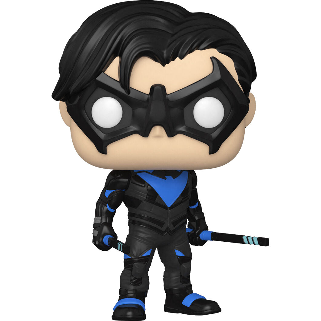 Boîte vitrine de la figurine Funko POP Nightwing montrant le packaging officiel sous licence DC Comics