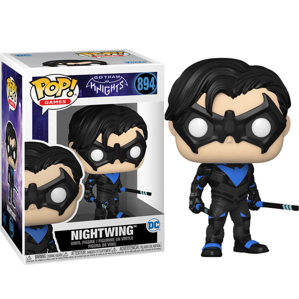 Figurine Funko POP Nightwing de Gotham Knights DC Comics vue de face avec détails des couleurs et costume