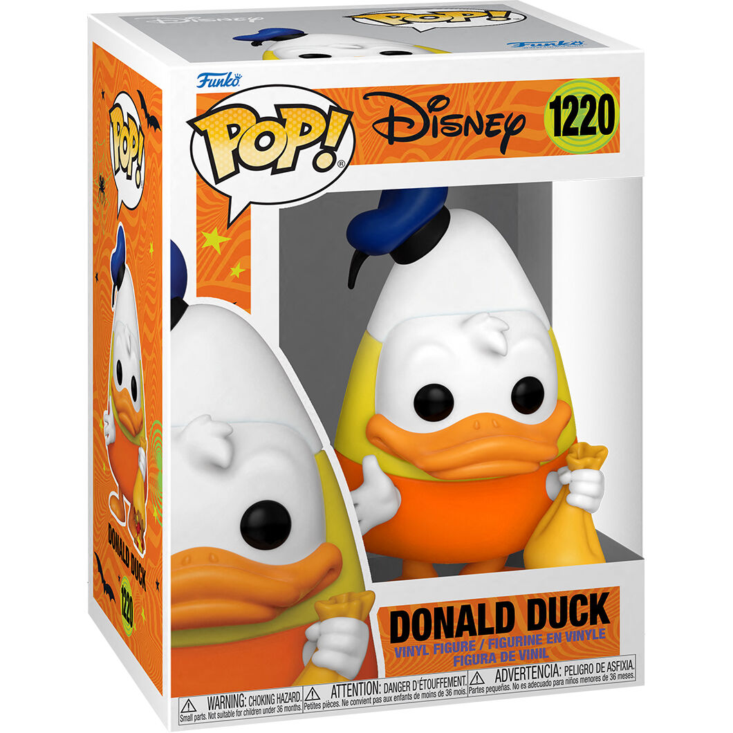 Vue rapprochée de la figurine Funko POP Donald Duck Trick or Treat avec détails précis et finition soignée
