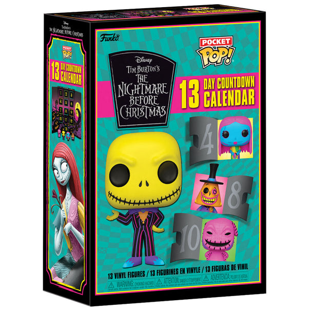 Calendrier de l'Avent Funko POP 13 jours sur le thème de Nightmare Before Christmas avec packaging coloré