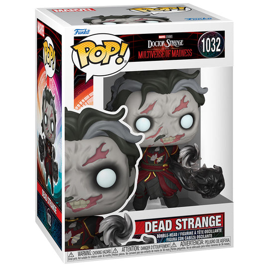 Vue latérale de la figurine Funko POP Doctor Strange Dead Strange Marvel montrant les détails du costume et des accessoires