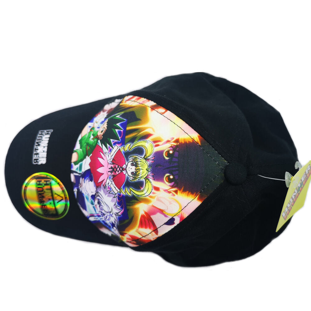 Vue latérale de la casquette Hunter X Hunter montrant la courbure de la visière