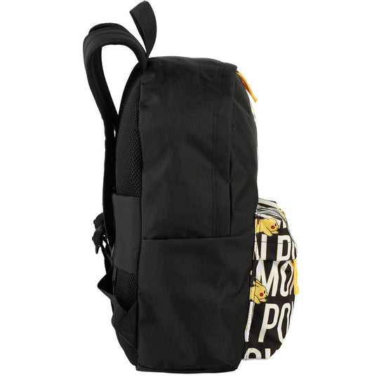 Intérieur du sac à dos Pikachu avec compartiment ordinateur et doublure personnalisée visible