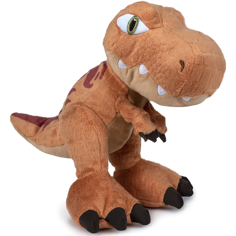 Peluche Jurassic World 46 cm posée sur un fond clair, idéale pour les enfants