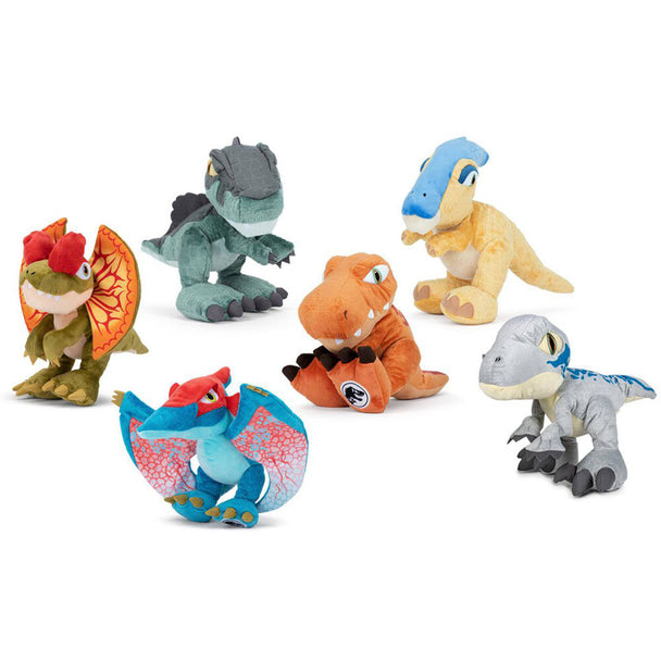 Peluche Jurassic World 25cm vue de face avec détails réalistes et couleurs vives
