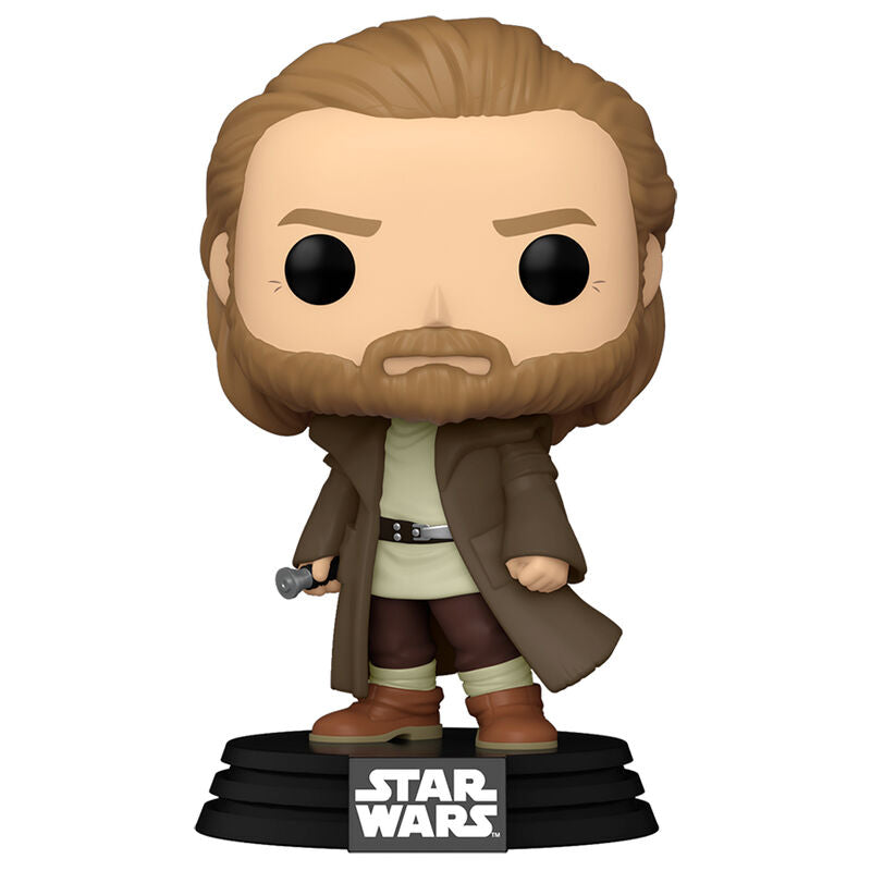 Vue rapprochée de la figurine Funko POP Obi-Wan Kenobi montrant son design unique et sa finition