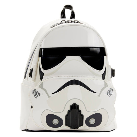 Vue avant du sac à dos Loungefly Star Wars lenticulaire 25cm en simili cuir vegan avec détails embossés