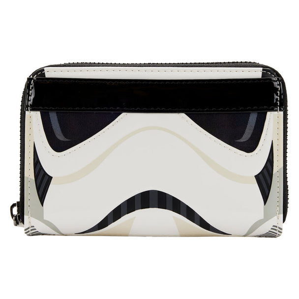 Portefeuille Loungefly Star Wars lenticulaire fermé avec design détaillé en cuir vegan et fermeture éclair avec charm en émail