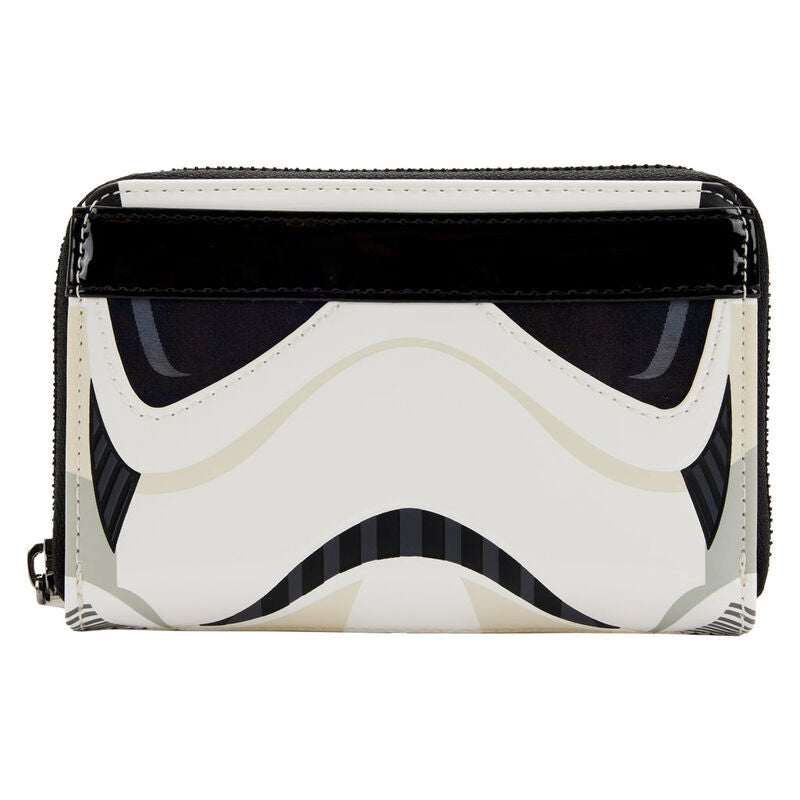Portefeuille Loungefly Star Wars lenticulaire fermé avec design détaillé en cuir vegan et fermeture éclair avec charm en émail