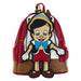 Sac à dos Loungefly Disney Pinocchio vu de face avec détails brodés et appliques mobiles