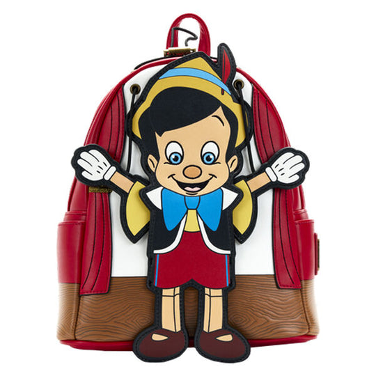 Vue latérale gauche du sac à dos Pinocchio montrant les poches pratiques et la sangle ajustable