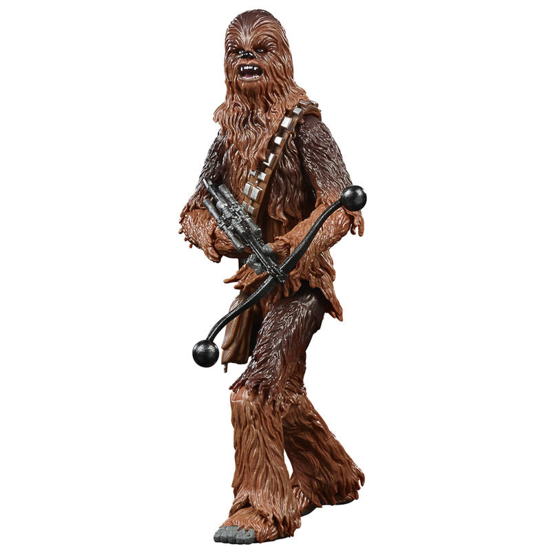 Figurine Chewbacca en position dynamique montrant les articulations de la série Star Wars The Black Series