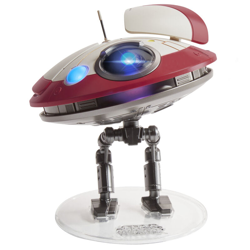 Figurine Star Wars Lo-La59 en mode Compagnon attachée à sa base avec mouvements activés.