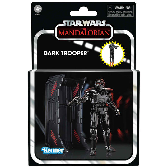 Figurine Dark Trooper Star Wars The Mandalorian de 9,5cm vue de face avec accessoires