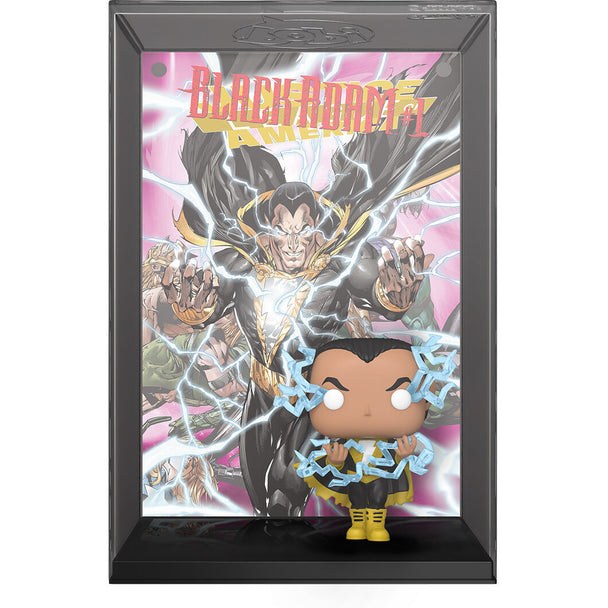 Gros plan sur la tête de la figurine POP Black Adam FUNKO montrant les traits expressifs et la finition soignée