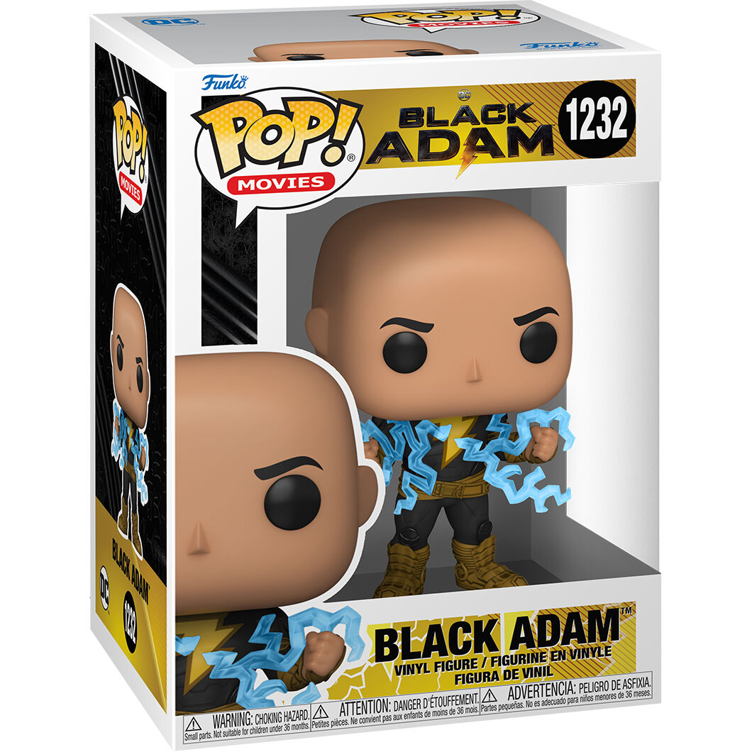Photo rapprochée des mains et accessoires de la figurine Black Adam Funko POP 9cm