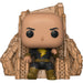 Zoom sur les détails du visage et du costume de la figurine POP Black Adam, soulignant la qualité de fabrication FUNKO