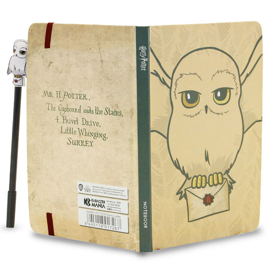 Journal Harry Potter Hedwig de 100 pages avec marque-page et fermeture élastique