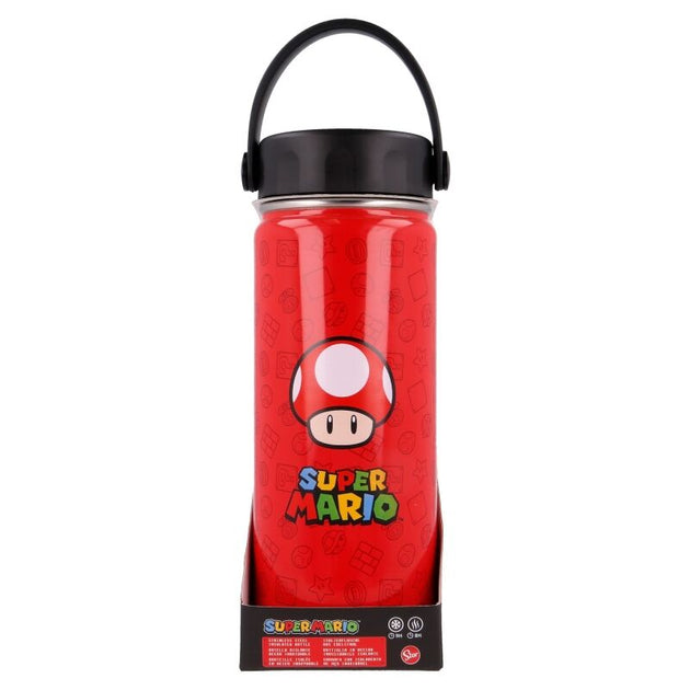 Gourde inox Nintendo Super Mario Bros 530ml avec design coloré et bouchon à poignée