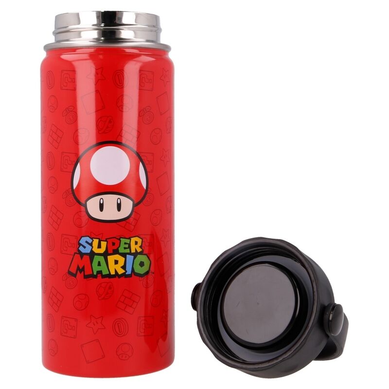Présentation de la bouteille Nintendo Super Mario Bros avec logo officiel et design original