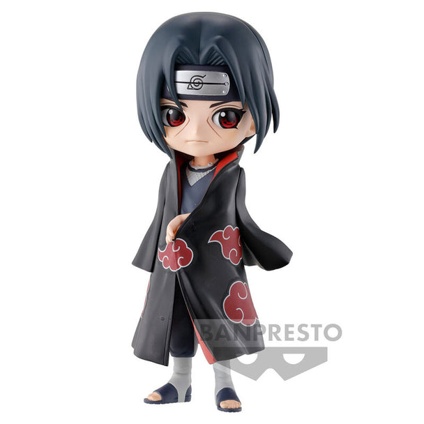 Figurine Itachi Uchiha Q Posket 14cm de Naruto Shippuden par BANPRESTO avec détails précis et design fidèle au personnage.