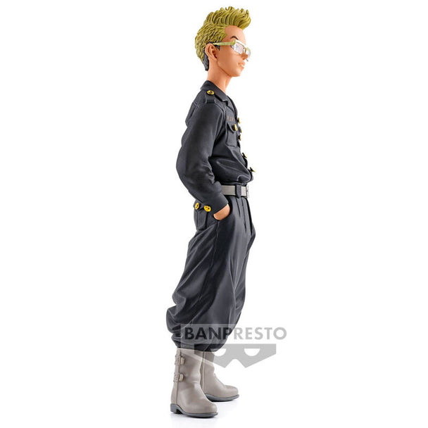 Profil gauche de la figurine Tetta Kisaki en tenue emblématique de Tokyo Revengers