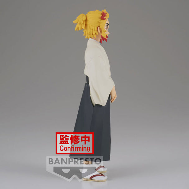 Profil gauche de la figurine Senjuro Rengoku Demon Slayer 18cm BANPRESTO