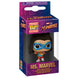 Porte-clés Ms. Marvel Marvel Pocket POP suspendu, illustrant sa taille compacte et sa robustesse