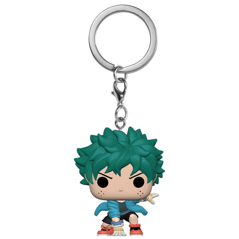 Photo du porte-clés Pocket POP FUNKO Izuku Midoriya suspendu à un trousseau de clés
