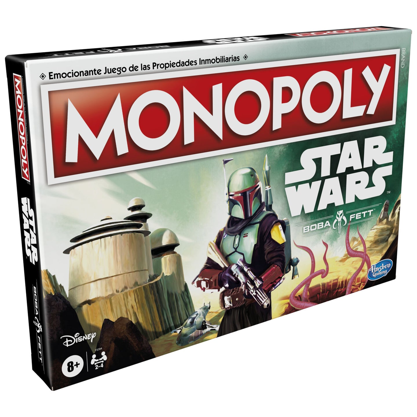 Cartes de propriété et cartes chance du jeu Monopoly Star Wars Boba Fett en espagnol