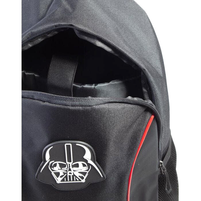 Vue latérale du sac à dos Star Wars avec fermeture zippée robuste