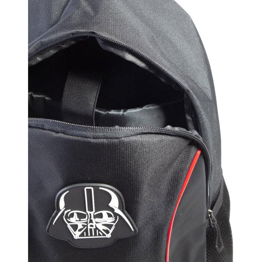 Vue latérale du sac à dos Star Wars avec fermeture zippée robuste