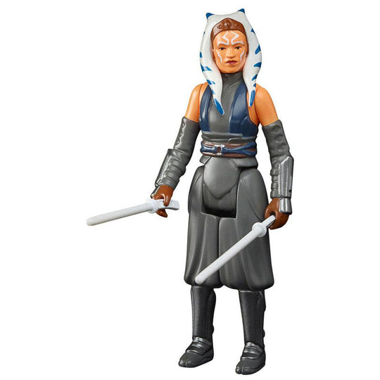 Détail du visage et des accessoires de la figurine Ahsoka Tano The Mandalorian rétro 9,5cm