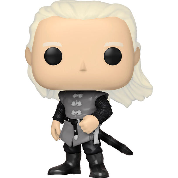 Vue de profil de la figurine Funko POP Daemon Targaryen montrant son armure et son épée caractéristiques de House of the Dragon.