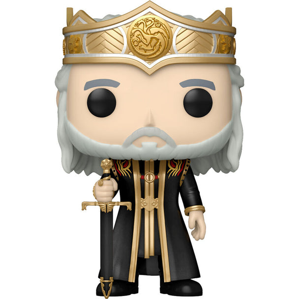 Vue rapprochée de la figurine Viserys Targaryen Funko POP en vinyle de la série House of the Dragon