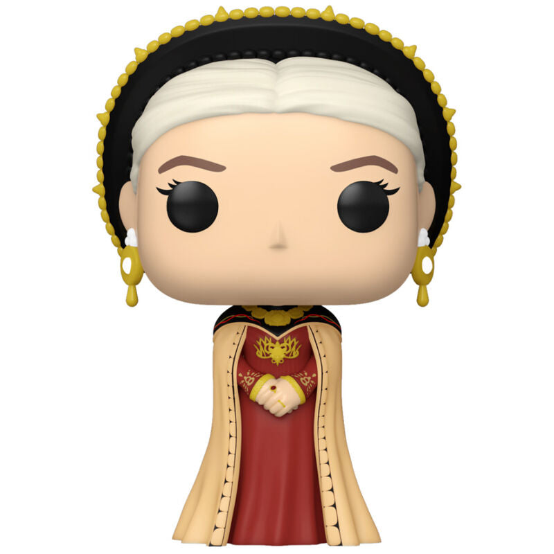 Zoom sur les détails de la figurine Rhaenyra Targaryen Funko POP avec ses couleurs vives et design soigné