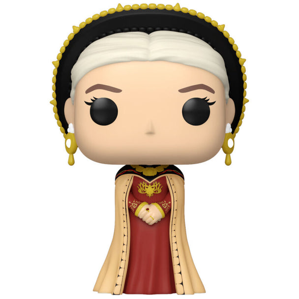Zoom sur les détails de la figurine Rhaenyra Targaryen Funko POP avec ses couleurs vives et design soigné
