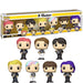 Vue de face du pack complet de 7 figurines FUNKO POP BTS Butter avec détails colorés et expressions uniques.