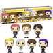 Vue de face du pack complet de 7 figurines FUNKO POP BTS Butter avec détails colorés et expressions uniques.