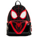Sac à dos Loungefly Marvel Spider-Man Miles Morales vue de face avec détails en cuir vegan et appliqués nacrés