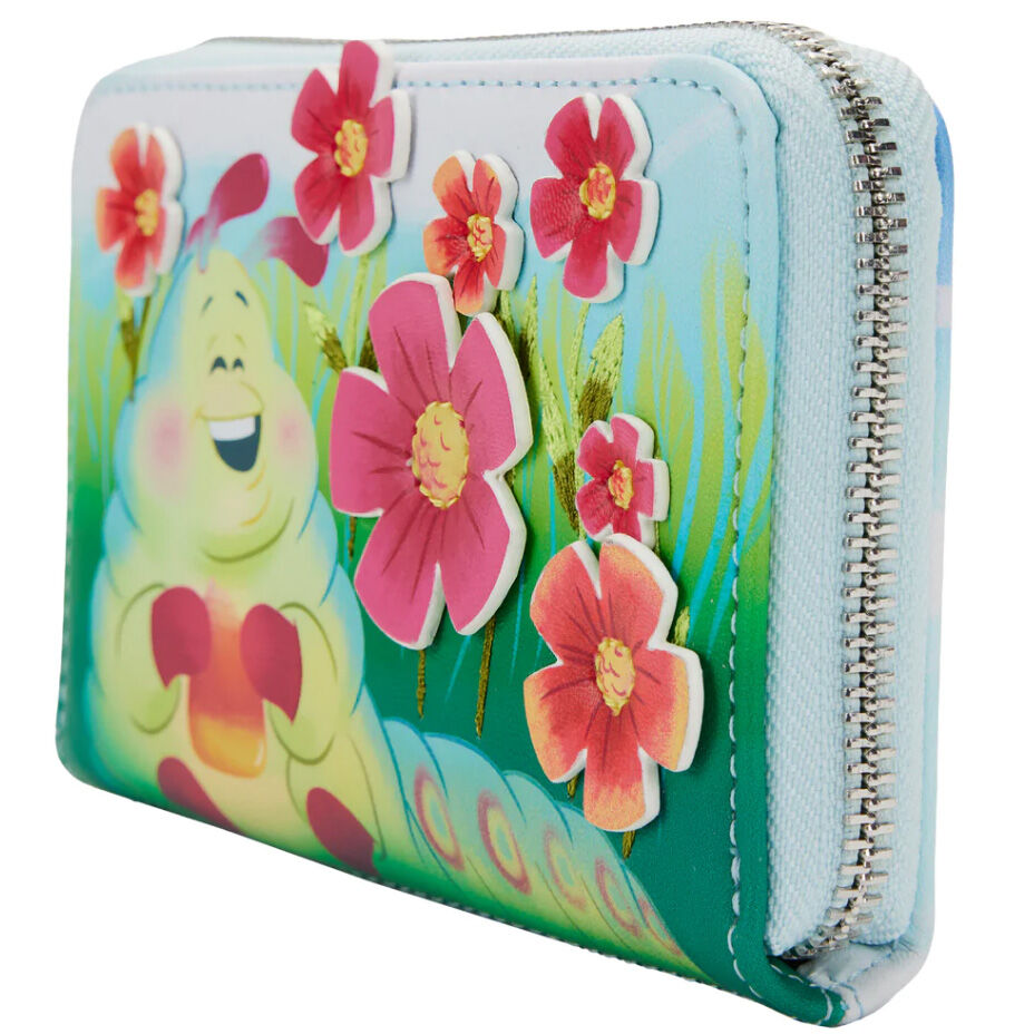 Emplacement transparent en forme de fleur pour carte d'identité sur le portefeuille Loungefly Bugs Life