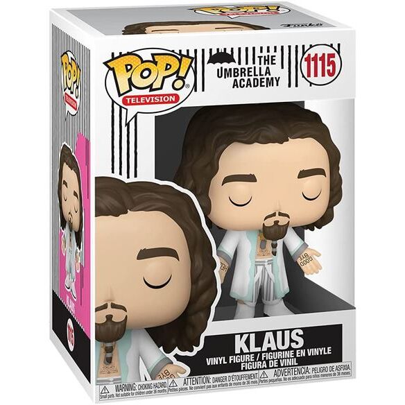 Vue rapprochée de la figurine Klaus Funko POP de 9 cm avec détails précis et couleurs vives