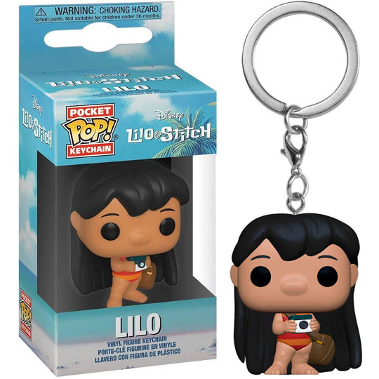 Image du porte-clés Lilo avec appareil photo suspendu, mettant en valeur la qualité et la finition du produit FUNKO