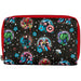 Portefeuille Loungefly Marvel Avengers en cuir vegan avec fermeture éclair argentée visible de face