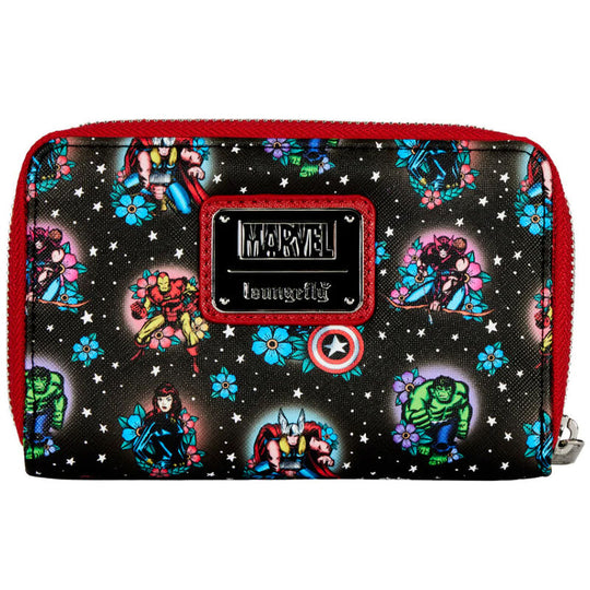 Détails imprimés Marvel Avengers sur la doublure assortie du portefeuille Loungefly