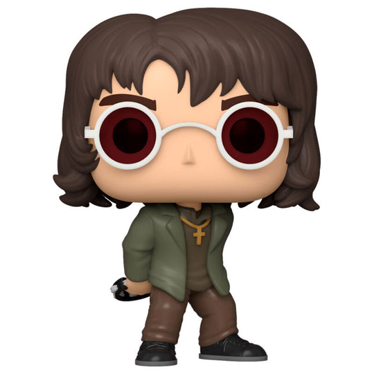 Vue rapprochée de la figurine Funko POP Liam Gallagher avec détails soignés et emballage d'origine