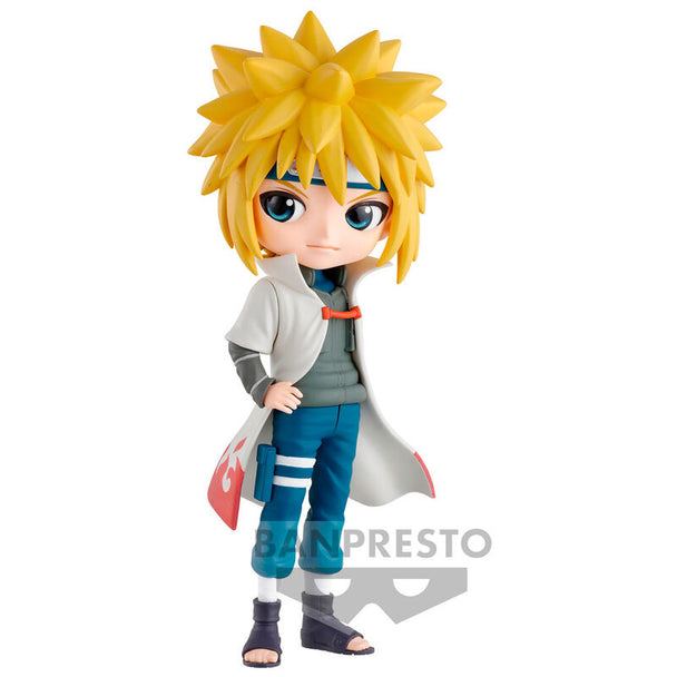 Figurine Namikaze Minato Q Posket 14cm vue de face avec détails précis du visage et costume