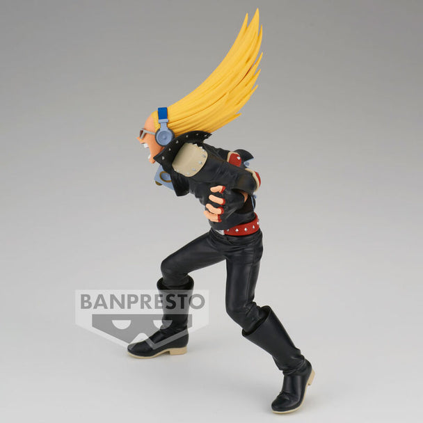 Vue latérale de la figurine BANPRESTO Present Mic, personnage dynamique de My Hero Academia
