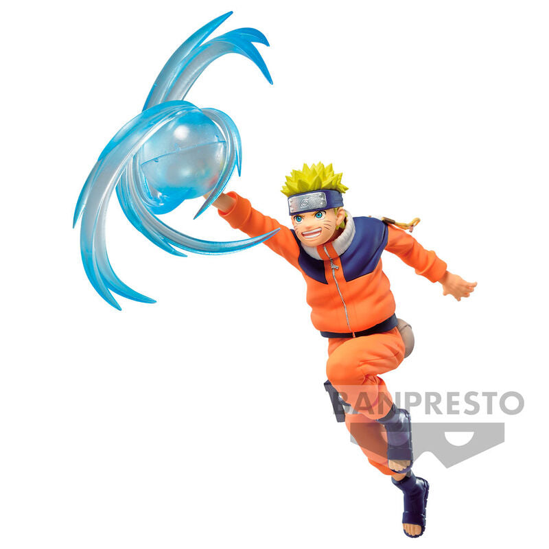 Vue rapprochée du visage expressif de la figurine Naruto Uzumaki avec ses cheveux blonds