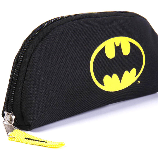 Trousse Batman DC Comics CERDÁ ouverte montrant l'intérieur spacieux pour crayons